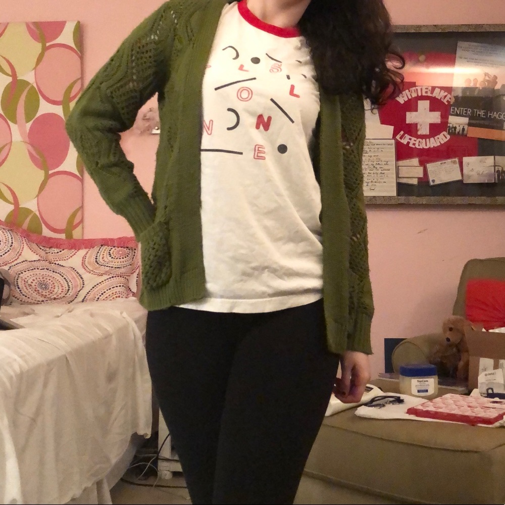 Green Cardigan Sweater